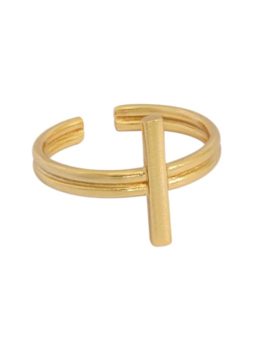 18K gold [14 adjustable] 925 Sterling Silver Geometric Minimalist Band Ring